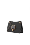 Charles Keith Metal Half Round Lady Chain Shoulder Bag Black